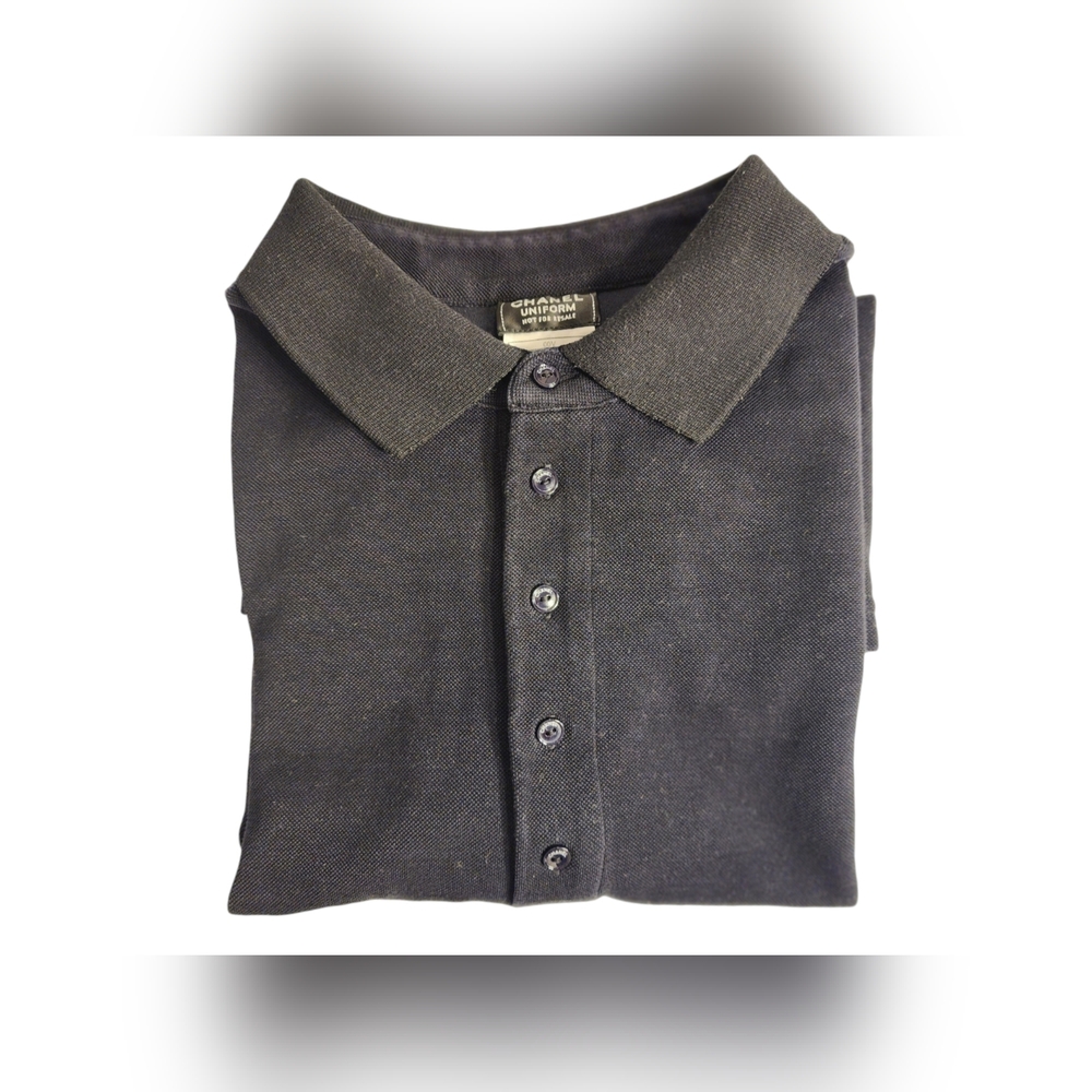 CHANEL, Polo T-Shirt, Black, Large